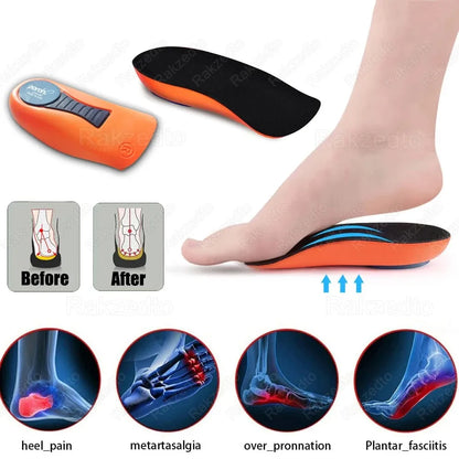 3/4 Orthotic Insoles for Plantar Fasciitis Arch Support Flat Foot Orthopedic insoles for Shoes Man Woman Heel Spur Pain Relief