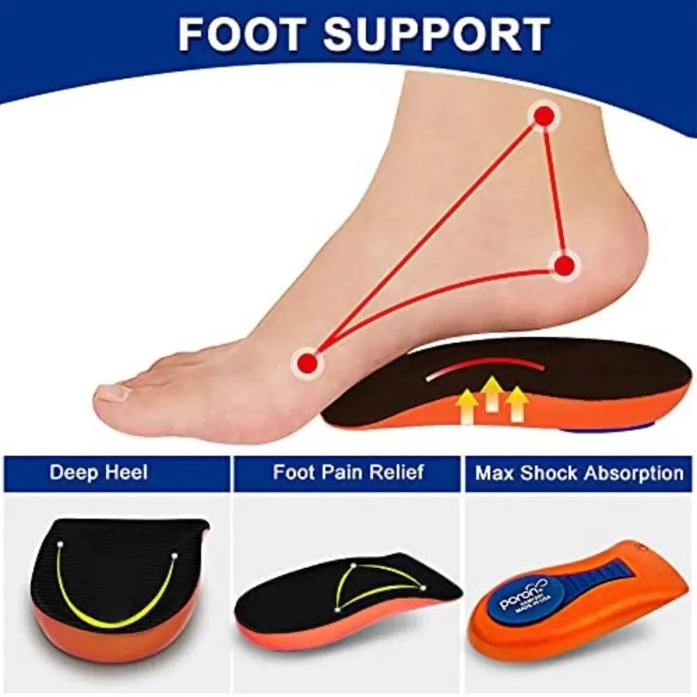 3/4 Orthotic Insoles for Plantar Fasciitis Arch Support Flat Foot Orthopedic insoles for Shoes Man Woman Heel Spur Pain Relief