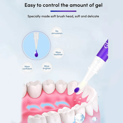 3Pcs Purple Teeth Whitening Pen Instant Stain Tartar Removal Toothpaste Oral Hygiene No Sensitivity Whitening Tool Set