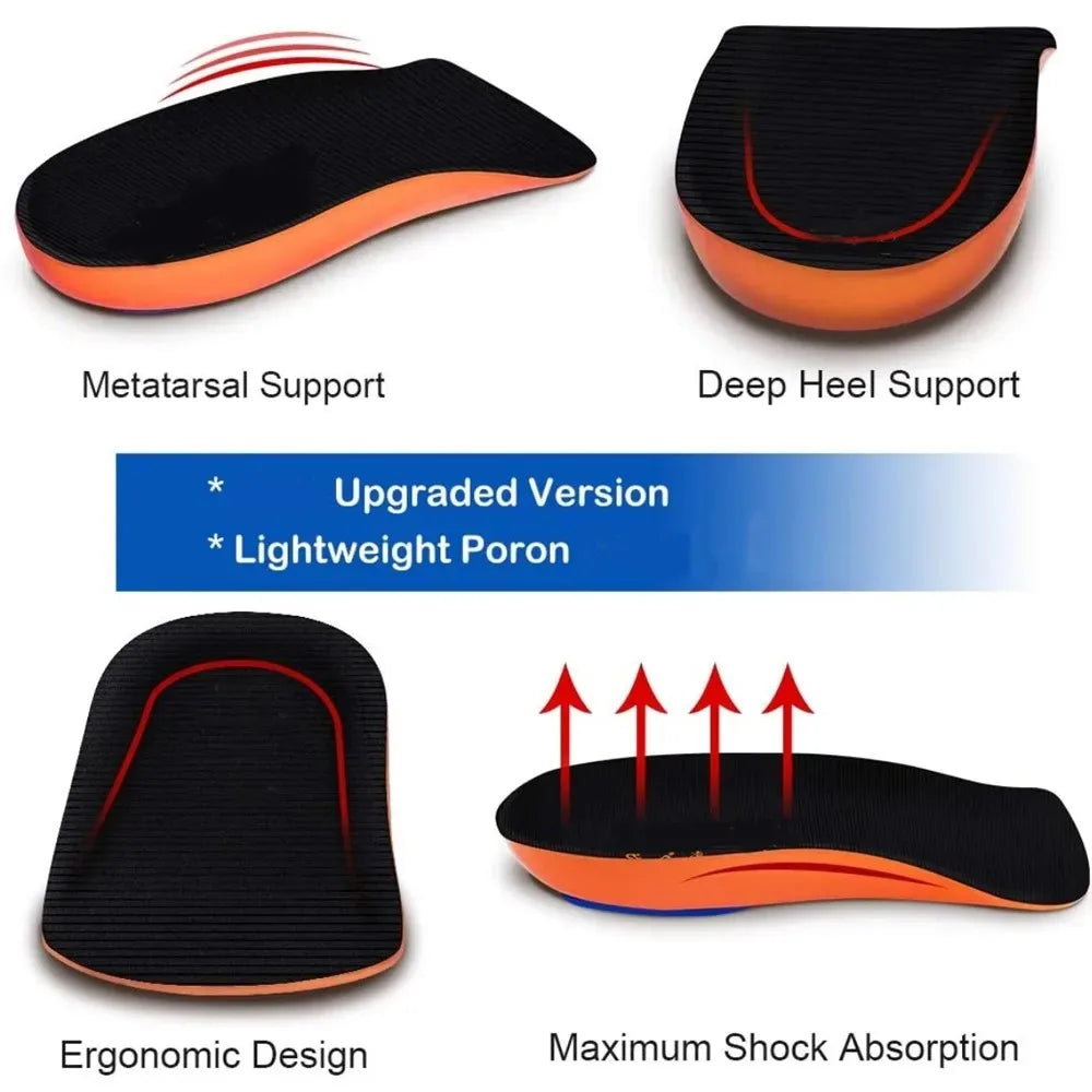 3/4 Orthotic Insoles for Plantar Fasciitis Arch Support Flat Foot Orthopedic insoles for Shoes Man Woman Heel Spur Pain Relief