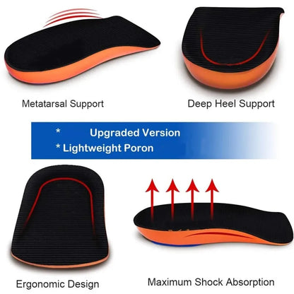 3/4 Orthotic Insoles for Plantar Fasciitis Arch Support Flat Foot Orthopedic insoles for Shoes Man Woman Heel Spur Pain Relief